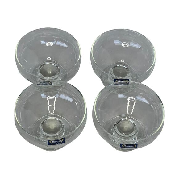 Vintage Pasabahce Turkey Clear Quality Glass Sherbet Ice Cream Bowls - Set of 4 - Picture 3 of 7